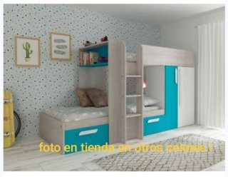 Litera tren gris y blanco