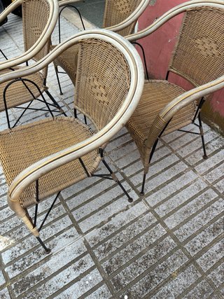 4 Sillas de Mimbre para Jardín