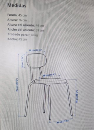 Juego de 2 sillas tapizadas