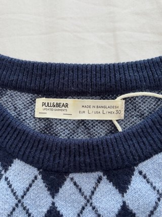 Pull&Bear Suéter Argyle Estilo Vintage