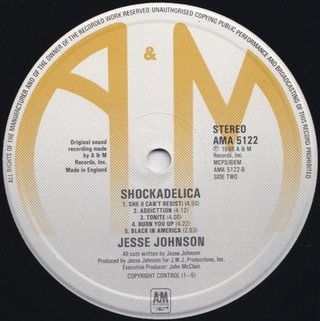 Jesse Johnson Shockadelica LP 12" 33 RPM 1986 A&M