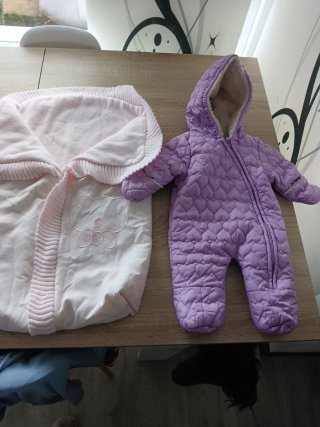 Lote buzo malva y saco rosa bebé
