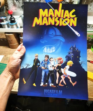Poster A3 Monkey Island, Maniac Mansion Lucasfilm.