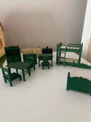 Muebles Sylvanian Verdes Vintage