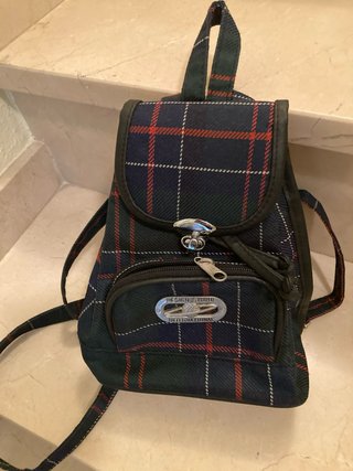 Mochila cuadros con 2 cremalleras