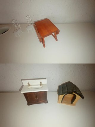 Muebles Casa Muñecas Madera y Tela