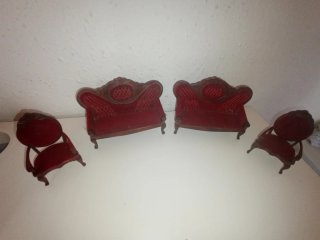 Muebles Casa Muñecas Madera y Tela