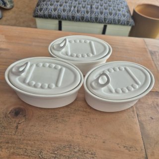 3 Latas Conserva Porcelana Blanca