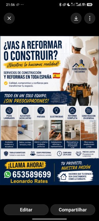 Servicios de reformas y construcción