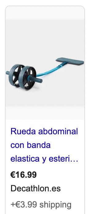 Rueda abdominal con banda y esterilla Decathlon