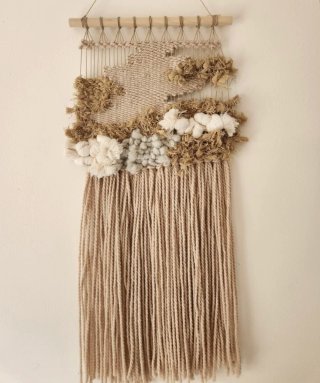 Tapiz Macramé Beige y Marrón