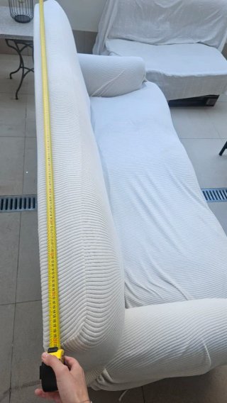 Sofá 3 plazas beige tela