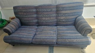 Sofá 3 plazas beige tela