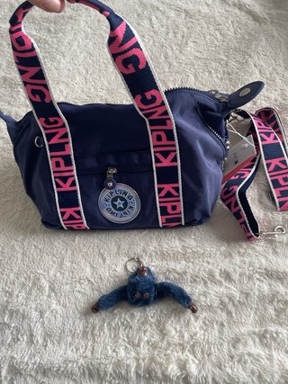 Lote pack bandolera y monedero azul/rosa