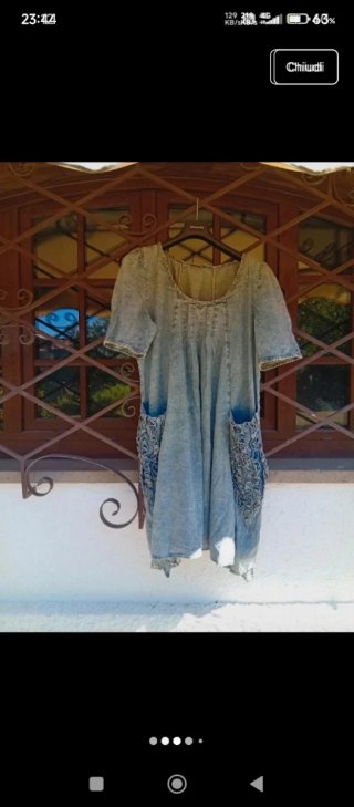 Vestito jeans lavato taglia unica veste una 48