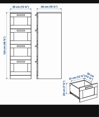 Cajonera Brimnes Ikea 4 cajones