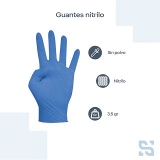 100 GUANTES NITRILO SIN POLVO TALLA L