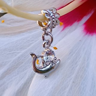 COLGANTE O CHARM PULSERA O COLLAR DELFÍN CIRCONITA