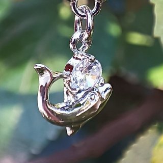 COLGANTE O CHARM PULSERA O COLLAR DELFÍN CIRCONITA