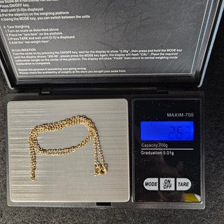 Cadena de Oro 18K, Bilbao corta, 2,63gr, 40cm