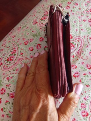 Portafoglio porta cellulare rosso bordeaux