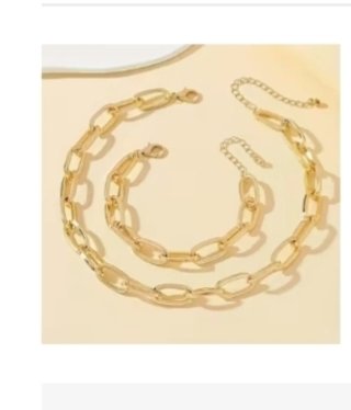 Juego Collar y Pulsera Dorado