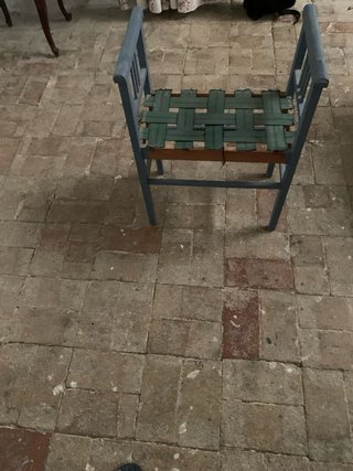 Mueble antiguo madera azul y verde