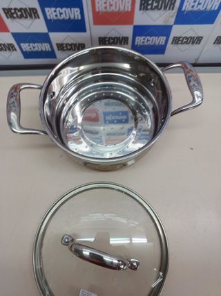 Batería cocina acero inox 15 piezas Amazon Basics