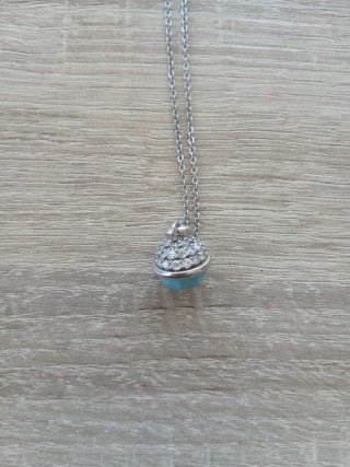 Conjunto Plata Turquesa Collar y Pendientes