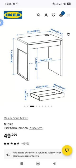 Escritorio Ikea MICKE y silla diseño escandinavo