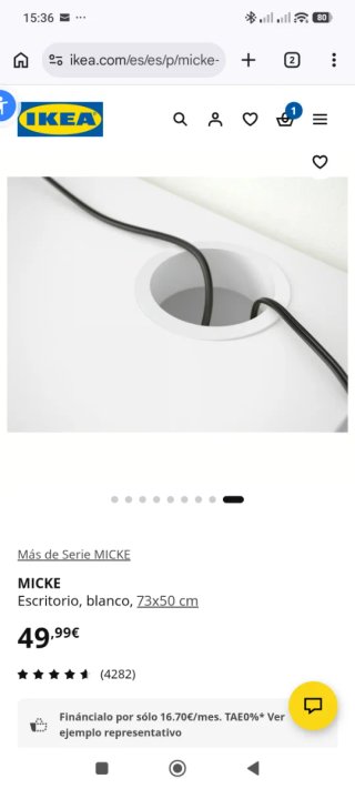 Escritorio Ikea MICKE y silla diseño escandinavo