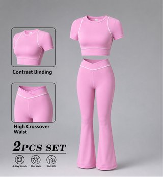 Set sportivo rosa 2 pezzi