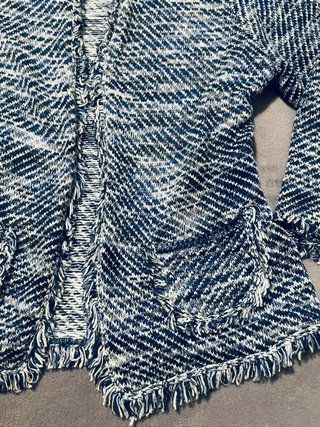 Chaqueta Boho Azul y Blanca Talla Única