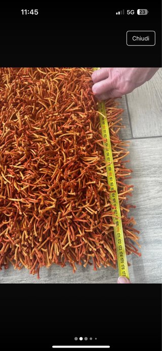 Tappeto Shaggy Arancione e Rosso