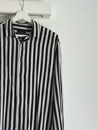 Camicia Zara Uomo Righe Bianche e Nere