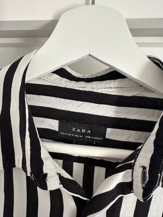 Camicia Zara Uomo Righe Bianche e Nere