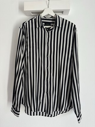 Camicia Zara Uomo Righe Bianche e Nere