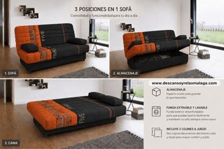Sofá Cama con Arcón Multicolor