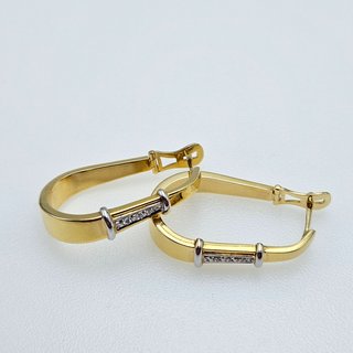 Pendientes Oro 18K Diamantes 6.22gr 3cm