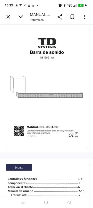 Barra de Sonido TD Systems Negra