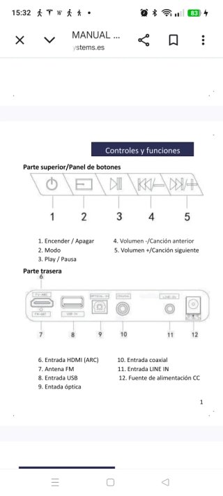 Barra de Sonido TD Systems Negra