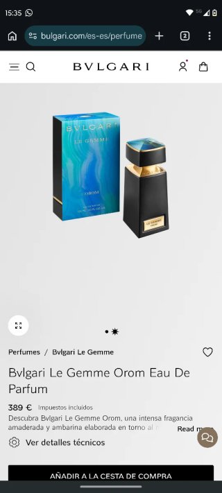 Perfume Bvlgari Le Gemme "Orom" 125ml