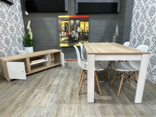 Mesa comedor + 4 sillas + mueble TV