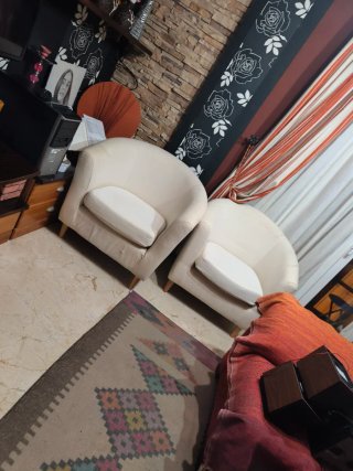 2 Sillones Beige Tela