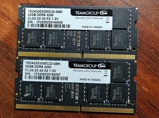 2x 32GB DDR4 3200MHz SODIMM TEAMGROUP