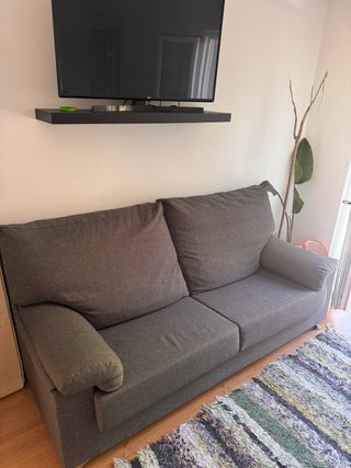 Sofá 3 plazas gris 190cm seminuevo