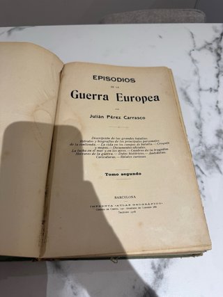 Lote 2 libros “Episodios de la Guerra Europea”