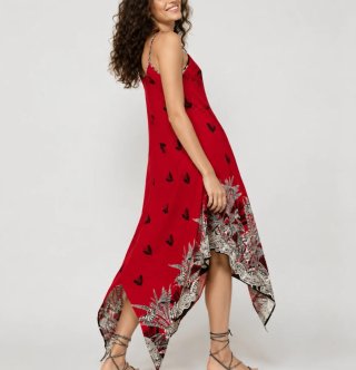 Vestido Verano Koroshi Rojo Estampado