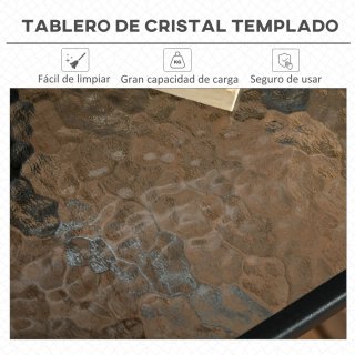 Mesa de jardín cristal y metal