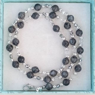 Collana Labradorite Quarzo Acciaio placcato Argent
